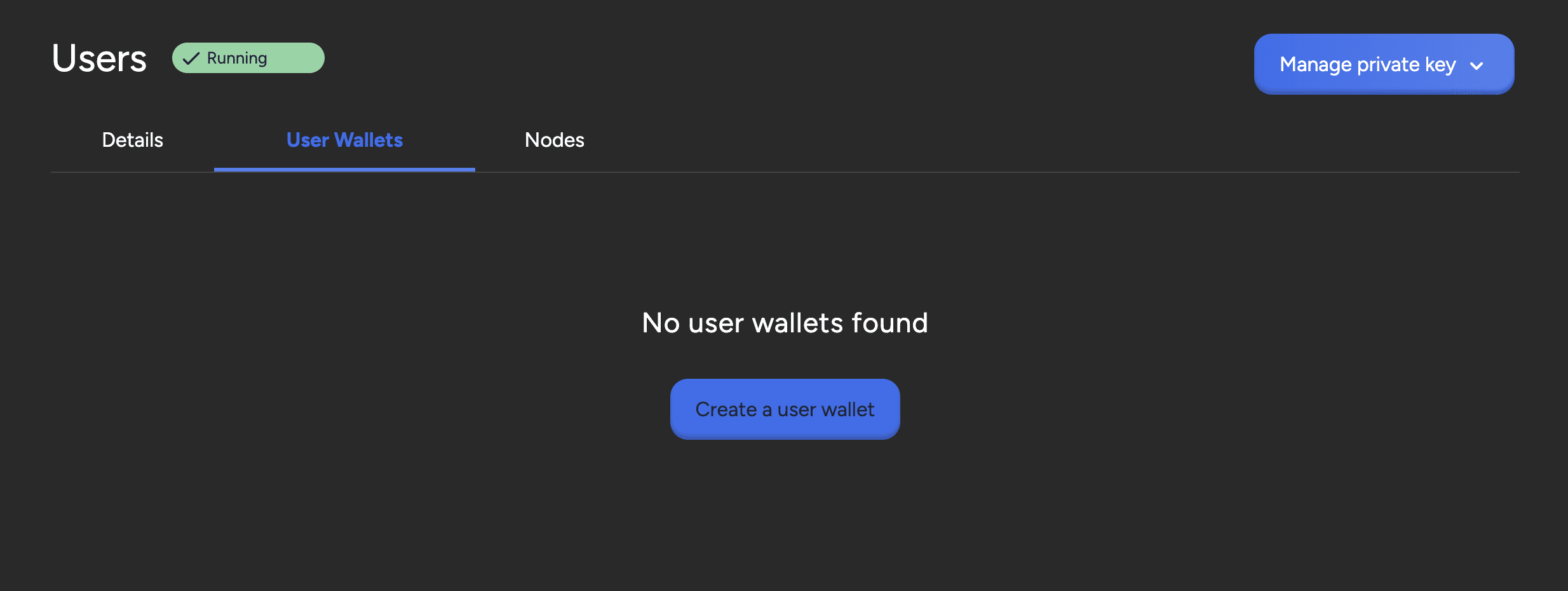 Create User Wallet