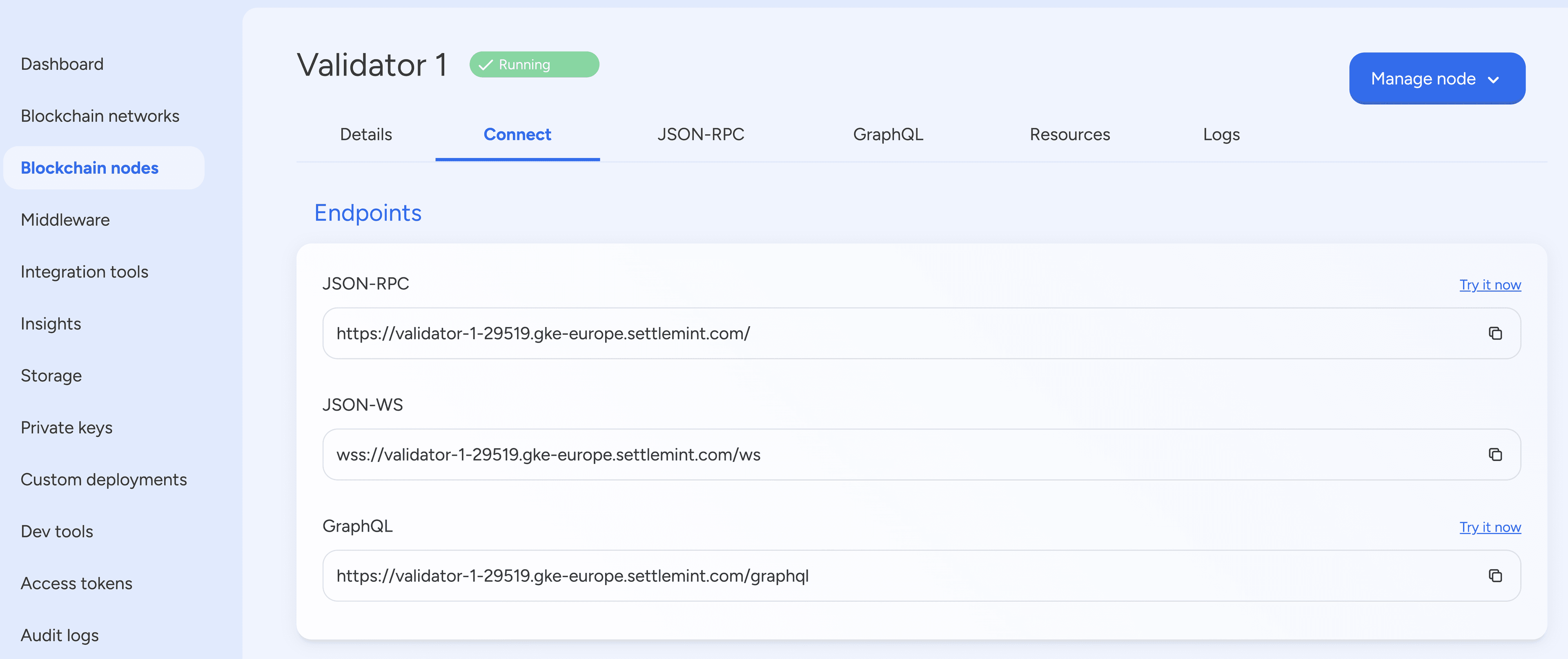 EVM Node Connection
