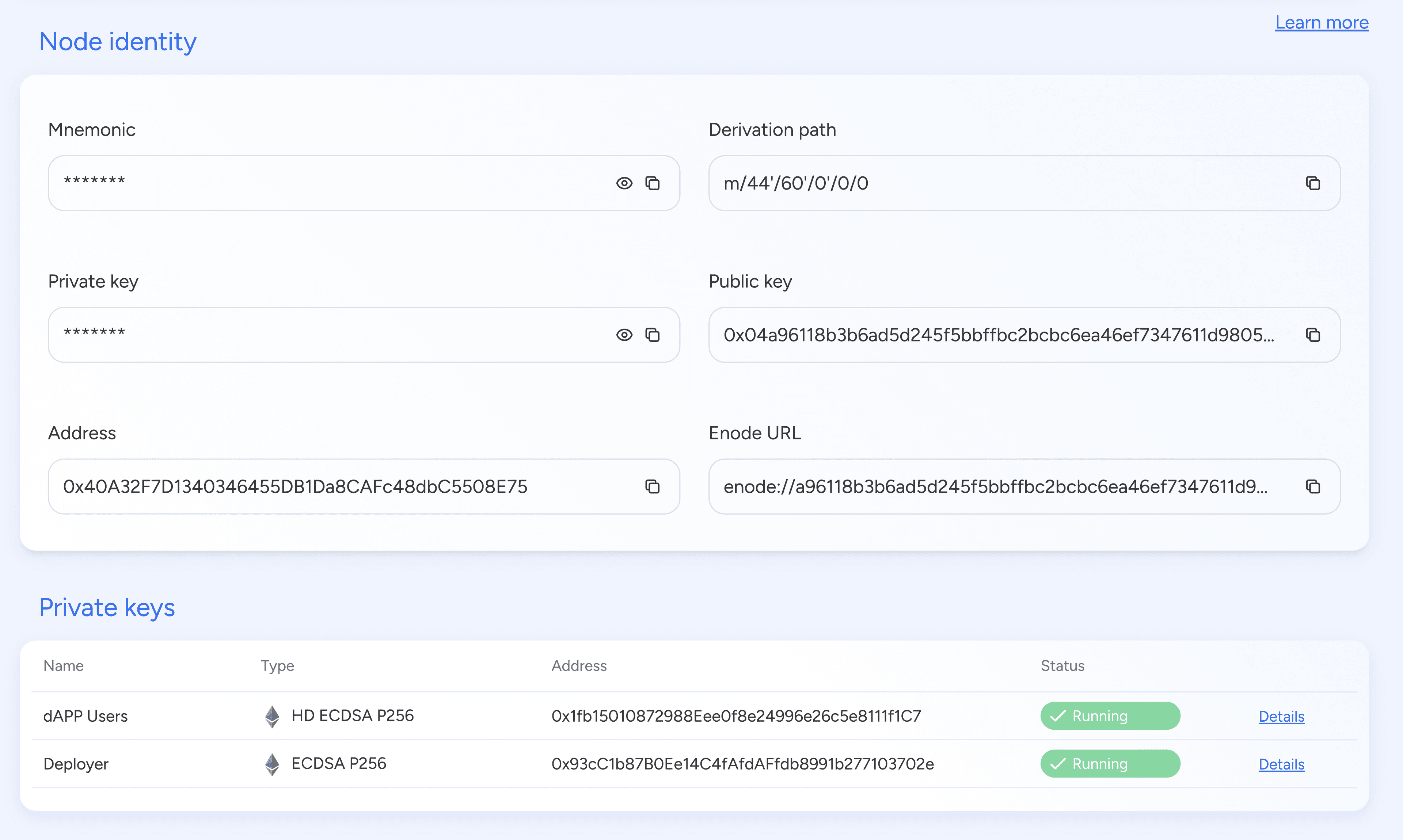 EVM Node Identity