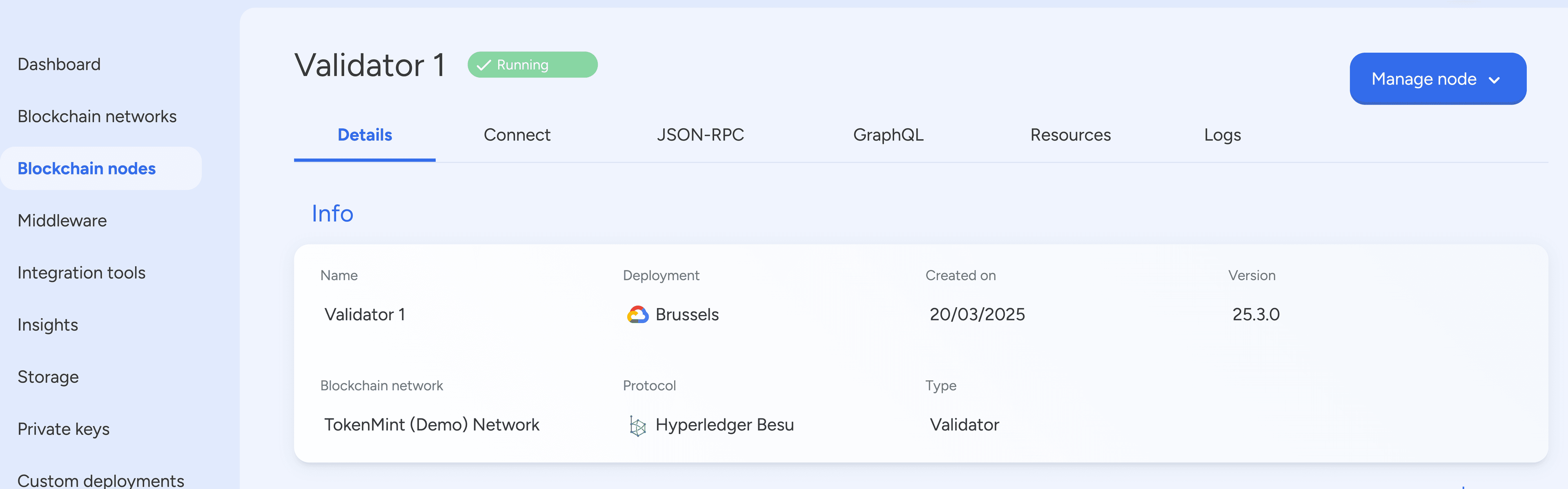 EVM Node Info
