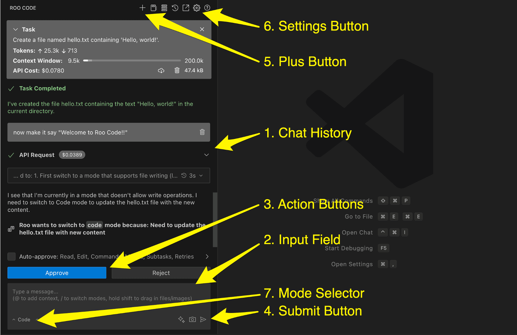 RooCode interface