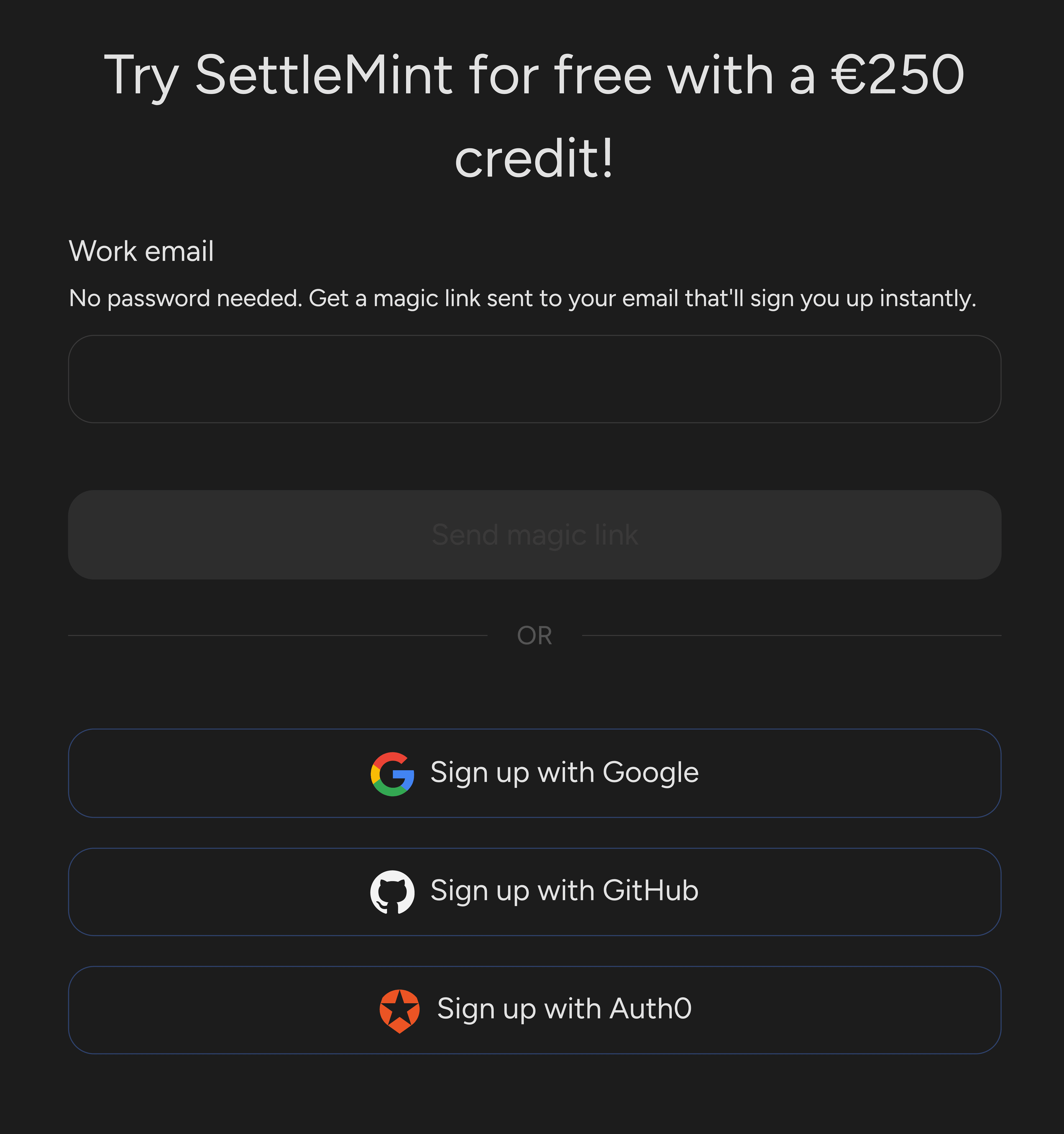 SettleMint Signup