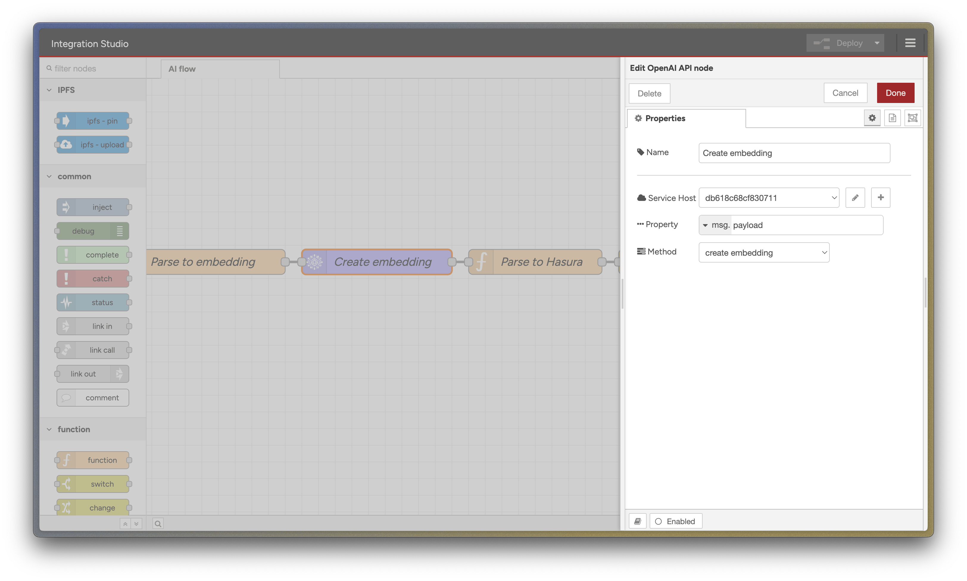 Create an OpenAI node