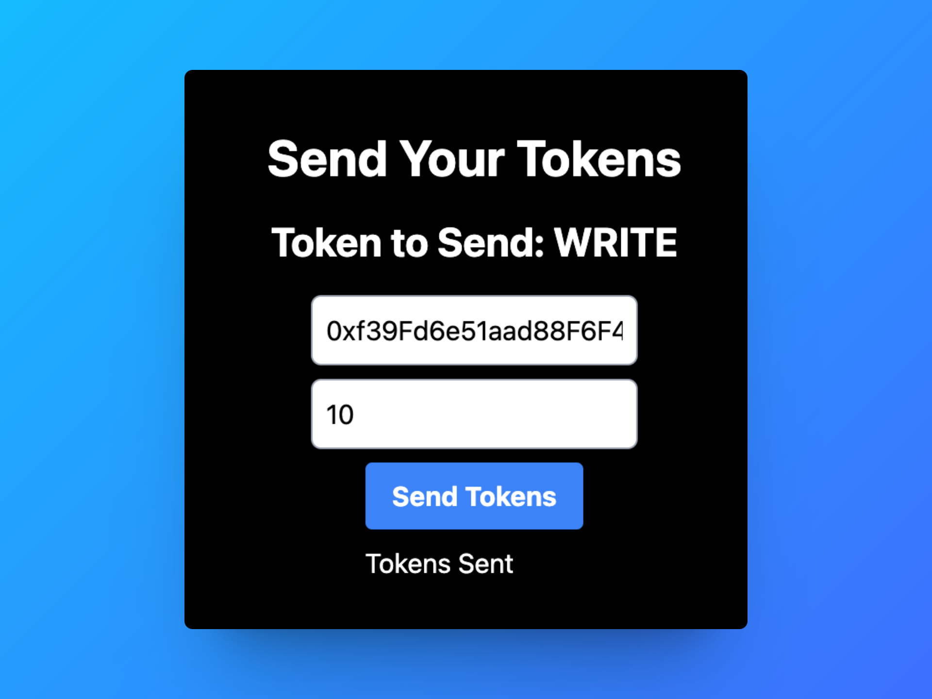 Tokens Sent